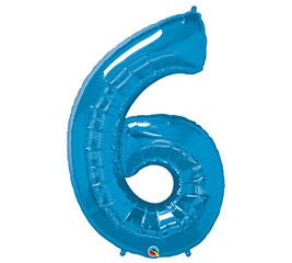 34” Number 6 (Blue)