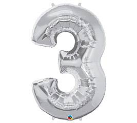 34” Number 3 (Silver)